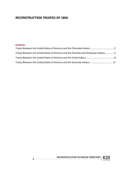 Reconstruction Treaties of 1866