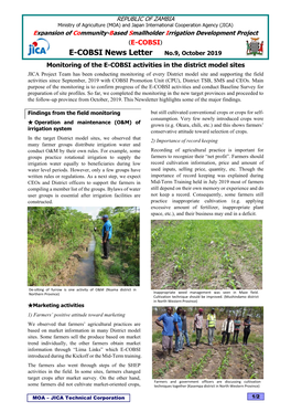 E-COBSI News Letter No.9, October 2019