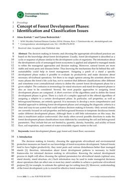 Concept of Forest Development Phases: 3 Identification and Classification Issues