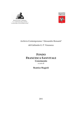 FONDO FRANCESCA SANVITALE Censimento a Cura Di