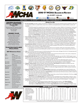 2016-17 WCHA Season in Review