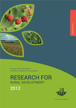 RESEARCH for RURAL DEVELOPMENT 2012 Latvia University of Agriculture