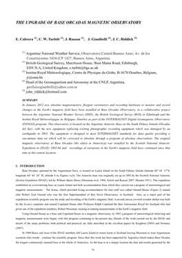 The Upgrade of Base Orcadas Magnetic Observatory