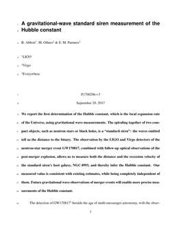 A Gravitational-Wave Standard Siren Measurement of the Hubble Constant