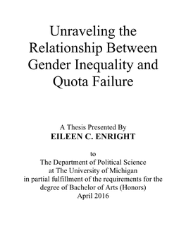 Unraveling the Relationship Between Gender Inequality and Quota Failure