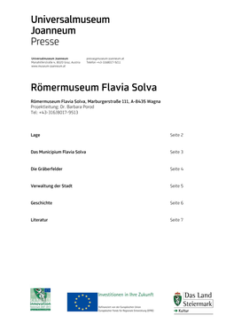 Universalmuseum Joanneum Presse Römermuseum Flavia Solva