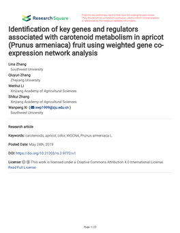 Identification of Key Genes and Regulators