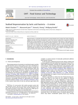 Seafood Biopreservation by Lactic Acid Bacteria E a Review