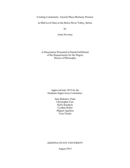 Ancient Maya Mortuary Practice at Mid-Level Sites in the Belize