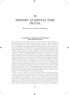 Memory As Mental Time Travel