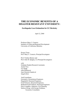 Earthquake Loss Estimation for UC Berkeley