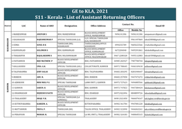 List of Assistant Returning Officers (Pdf