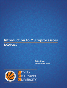 Introduction to Microprocessors DCAP210