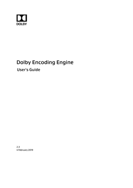 Dolby Encoding Engine User's Guide