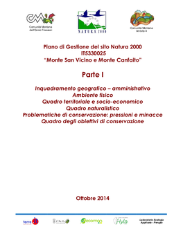 Piano Di Gestione Del Sito Natura 2000 IT5330025 “Monte San Vicino E Monte Canfaito”