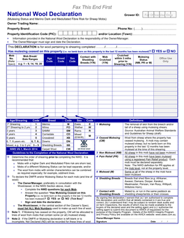 National Wool Declaration (NWD): Mulesing Status