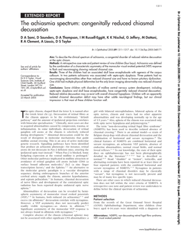 Congenitally Reduced Chiasmal Decussation