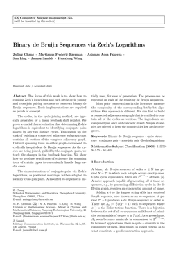 Binary De Bruijn Sequences Via Zech's Logarithms