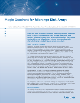 Magic Quadrant for Midrange Disk Arrays