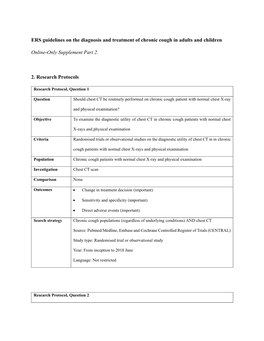 ERS Guidelines on the Diagnosis and Treatment of Chronic Cough in Adults and Children