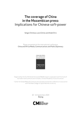 The Coverage of China in the Mozambican Press: Implications for Chinese Soft-Power