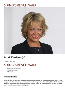 Sarah Forshaw QC