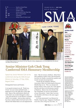 Senior Minister Goh Chok Tong Conferred SMA Honorary