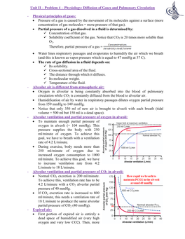 Problem 4 – Physiology: Diffusion of Gases and Pulmonary Circulation