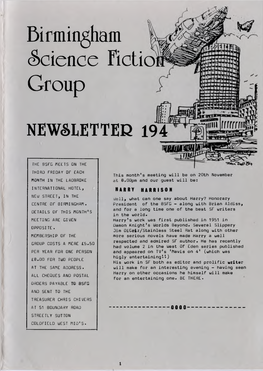 Birmingham Science Fiction Group Newsletter