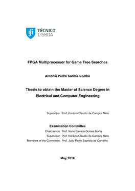 FPGA Multiprocessor for Game Tree Searches Thesis to Obtain The