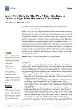 Sponge City: Using the “One Water” Concept to Improve Understanding of Flood Management Effectiveness