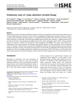 Evolutionary Stasis of a Deep Subsurface Microbial Lineage