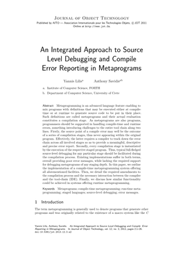 An Integrated Approach to Source Level Debugging and Compile Error Reporting in Metaprograms