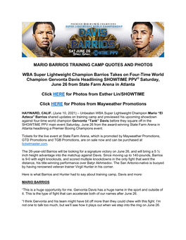 Mario Barrios Training Camp Quotes and Photos