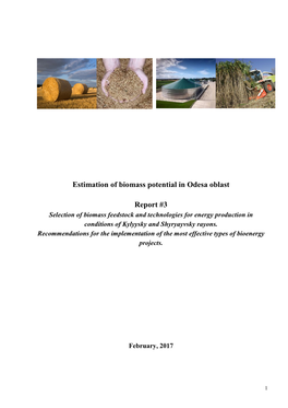 Estimation of Biomass Potential in Odesa Oblast Report #3