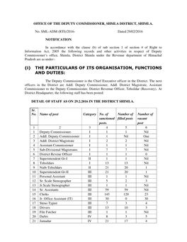 Office of the Deputy Commissioner, Shmla District, Shimla