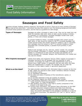 Sausages and Food Safety