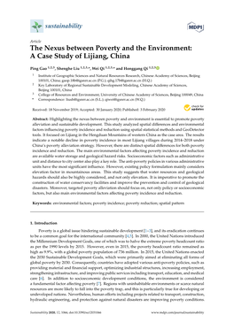 The Nexus Between Poverty and the Environment: a Case Study of Lijiang, China
