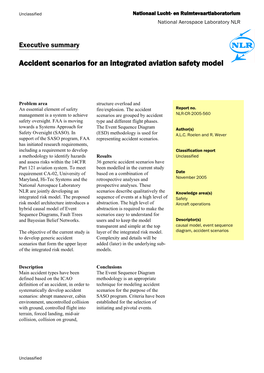 Accident Scenarios for an Integrated Aviation Safety Model