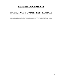 Tender Documents Municipal Committee, Sampla