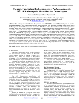 The Ecology and Natural Food Components of Pachymelania Aurita MÜLLER (Gastropoda: Melaniidae) in a Coastal Lagoon