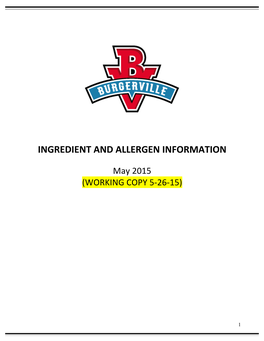 Master Ingredient & Allergen Book 5-26-15