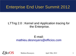 Enterprise End User Summit 2012