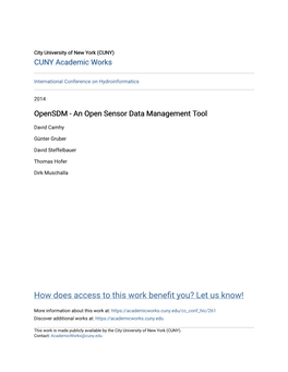 An Open Sensor Data Management Tool