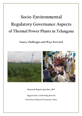 Socio-Environmental Governance Aspects of Identified Thermal Power Plants in Telangana