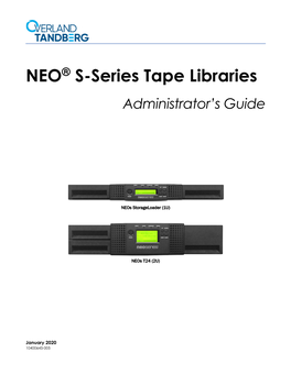 NEO S-Series Tape Libraries Administrator's Guide