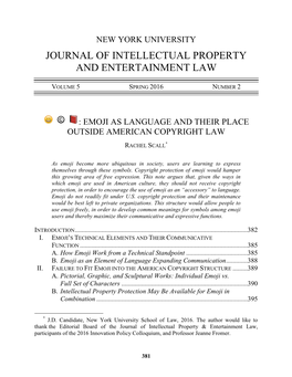 Journal of Intellectual Property and Entertainment Law