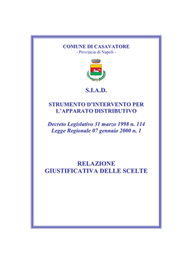 S.I.A.D. Relazione Giustificativa Delle