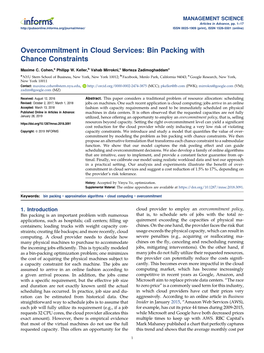 Overcommitment in Cloud Services: Bin Packing with Chance Constraints