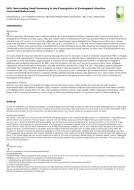 683: Overcoming Seed Dormancy in the Propagation of Endangered Abutilon Menziesii (Malvaceae)